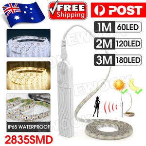 Battery Operated LED Strip Light Wireless PIR Motion Sensor Wardrobe Cabinet - Picture 1 of 13