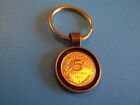 FIVE (5) CENTIME COIN - FRANCE - BRONZE CASED PENDANT KEY RING - 1966 to 1997