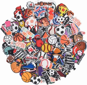 Lot of 30,50,100 Pcs Random Sports Ball Shoe Charms Kids Boys Girls Shoe Decorat - Picture 1 of 7