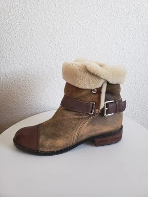 Matt Bernson Antropologie Tundra Brown Leather/suede/fur Ankle Boots s9 RET$389  - Image 1 of 4