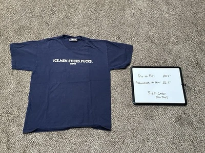 Vintage ESPN National Hockey Night Short Sleeve T Shirt Men's Large Blue VTG - Image 1 of 3