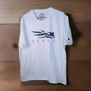 Sitka Shirt Mens Size XL White With Black Graphic Organic Cotton 46×28 - Picture 1 of 11