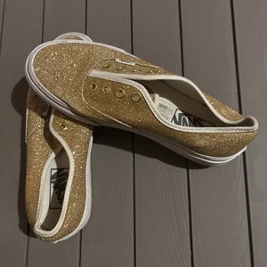 Vans Gold Glitter Skate Shoes US Size Women 7 - Picture 1 of 8
