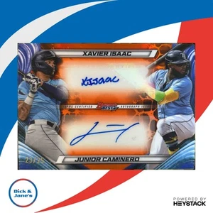 2024 Bowman's Best Xavier Isaac Junior Caminero Dual Auto Orange Refractor 23/25 - Picture 1 of 10