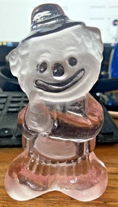 VTG Viking Glass Pink Clown Figure/Paperweight 5.5" Frosted 1980's USA - Picture 1 of 3