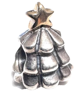 PANDORA SS/14K TWO TONE CHRISTMAS TREE CHARM 790365 - Picture 1 of 4