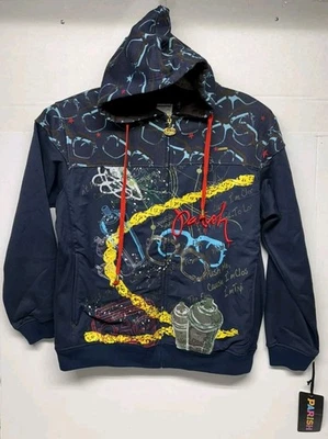 Sudadera con Capucha Cremallera Completa Parish Nation Estampado Estilo Graffiti Talla L Salud, Riqueza, Sabiduría   Foto 1 de 4