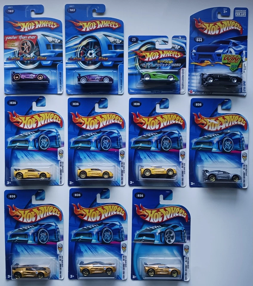 Lot of 11 2002-06 Hot Wheels First Editions Lotus Spo. Elise-Project M250-Esprit - Image 1 of 4