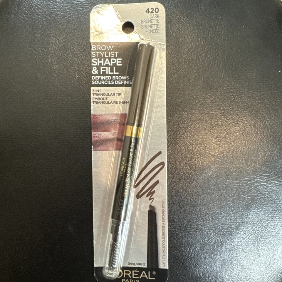 L'Oréal Brow Stylist Shape Fill Eye Brow Makeup Dark Brunette 0.008 oz, Unused - Image 1 of 4
