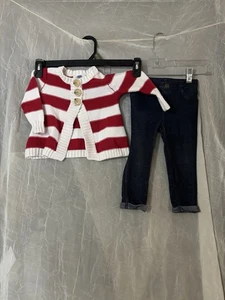 Antiguo traje azul marino. Suéter 12-18 meses punto jeans 18-24 meses - Imagen 1 de 2
