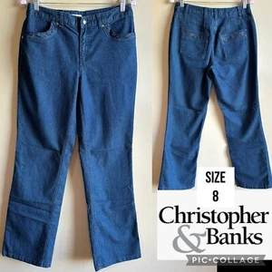 Christopher & Banks Womens Jeans Dark Wash Lace Sequin Back Pocket Detail Size 8 - Picture 1 of 19
