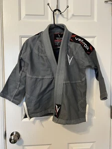 Vector Sports Brazilian Jiu Jitsu Gi Top Size K3 Gear Up Attila Series Gray Kids - Picture 1 of 8