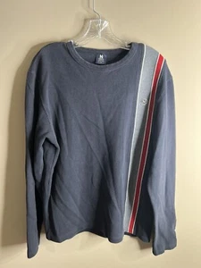 Mens Vintage Nautica pull over shirt preppy classic medium Navy Stripe - Bild 1 von 9