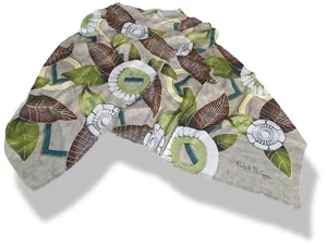 Patek Philippe 2020 Grey/Green Passiflores Woven Cashmere Huge Fringed Stole NEW - Picture 1 of 10