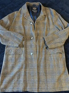 Seltener Herren Vintage 80er Lord Forecaster kariert gelb grau Mantel Größe 40 - Bild 1 von 7