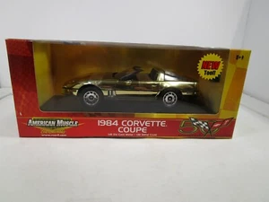 ERTL 1/18 AMERICAN MUSCLE GOLD CHROME 1984 CHEVY CORVETTE C4 NEW *ISSUE* - Picture 1 of 7