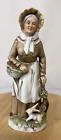 Homco Lady Picking Apples Basket With Rabbit Figurine 8