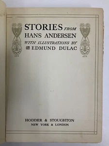 Stories From Hans Anderson 1911 Hardback With Color Plate Illustrations by Dulac - Imagen 1 de 12