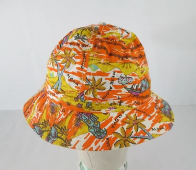Sombrero de cubo con estampado integral HAWAII - Gorra Hawaiana para la cabeza Naranja Aloha S/M Foto 1 de 4