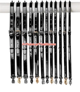 Black Patent Leather Replacement Adjustable Bag Shoulder Handle Strap S32 - Picture 1 of 8