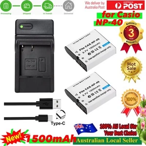 2x NP-40 Battery + Usb-C Led Charger For ORDRO Z20 Z80 Z8Plus Camera - Picture 1 of 22