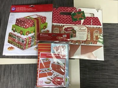 3 New Christmas Holiday Cookie Treat Boxes Punch Studio And Others - Image 1 of 4