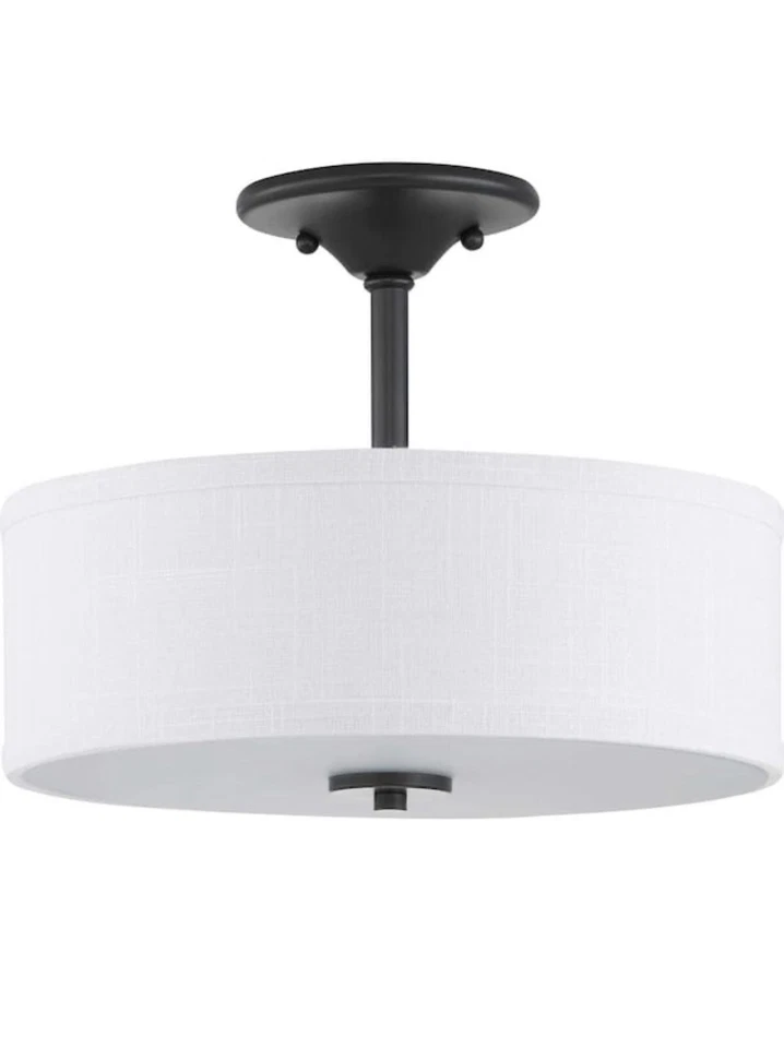 Progress Lighting P350129 Inspire 2 Light 13" Wide Semi-flush Drum Ceiling
