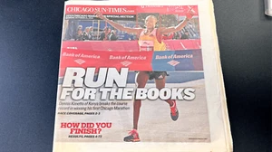 Chicago Sun-Times Run For The Books 2013 Chicago Marathon Vintage Newspaper - Picture 1 of 5