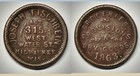 1863 Civil War Store Card Token Joseph Fischbein Groceries, Milwaukee, Wisconsin