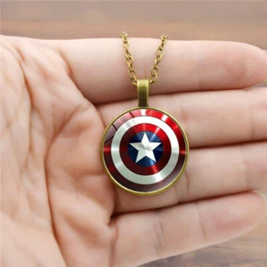 Captain America Shield Round Pendent Necklace - Picture 1 of 14