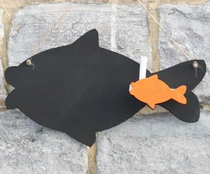 Kreide Tafel Comic Fisch Form für Memos Notizen & Wohnkultur - Bild 1 von 1