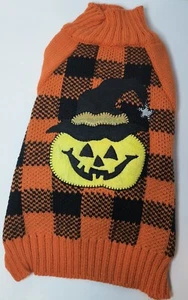 NEW Dog Sweater Halloween Jack O Lantern Pumpkin Small S 12" X 7" - Picture 1 of 5