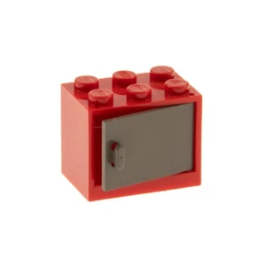 1x Lego Cabinet Housing 2x3x2 Red Door New-Dark Gray Box 453221 4533 4532a - Picture 1 of 1