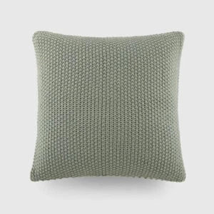 Becky Cameron Green Textured Knit Throw Pillow W/Insert - 20” X 20” - Picture 1 of 7