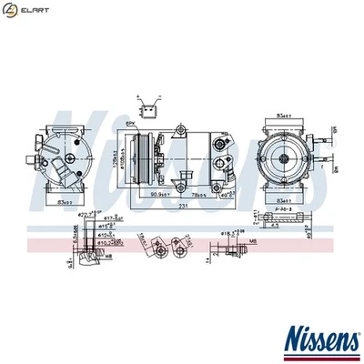 COMPRESSOR AIR CONDITIONING 890588 FOR FORD GRAND/C-MAX/Van FOCUS/III/Turnier - Image 1 of 4