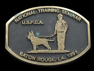 RL03134 *NOS* VINTAGE 1991 *USPCA NATIONAL TRAINING SEMINAR* SOLID BRONZE BUCKLE - Image 1 of 3