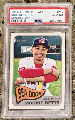 MOOKIE BETTS 2014 TOPPS HERITAGE MINOR LEAGUE #217 PSA 10 RC (POP 47) - Image 1 of 2