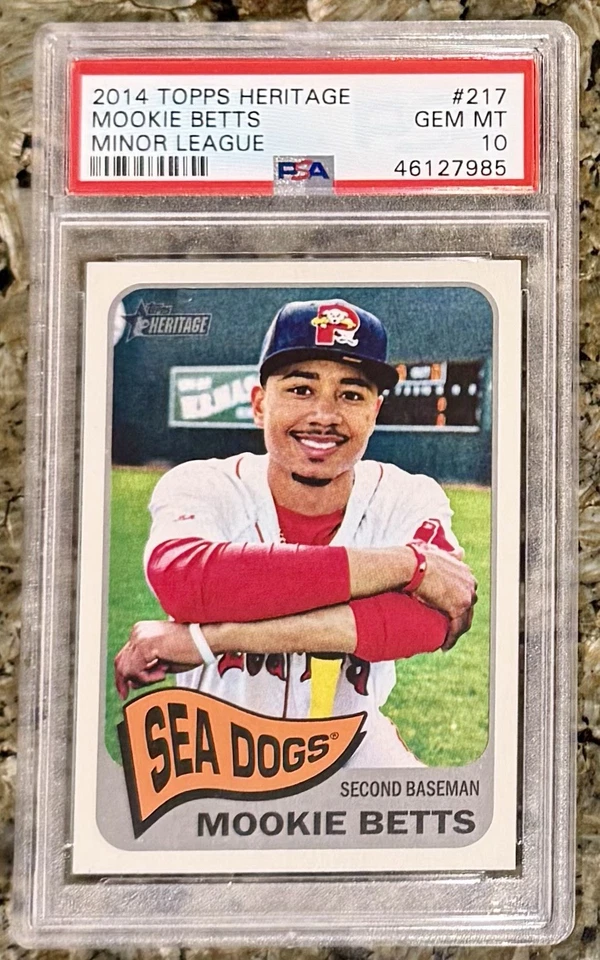 MOOKIE BETTS 2014 TOPPS HERITAGE MINOR LEAGUE #217 PSA 10 RC (POP 47) - Image 1 of 2