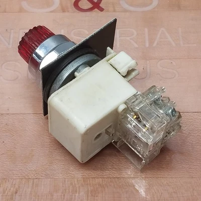 Square D 9001-K2L1RH13 Push Button, Red, 120V AC/DC, Momentary - USED - Image 1 of 4