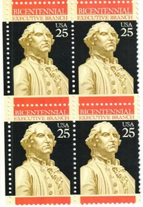 BICENTENNIAL EXECUTIVE BRANCH--Block of 4 Collectible Stamps--FREE SHIPPING - Picture 1 of 1