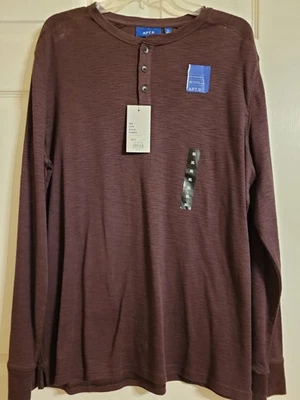 Henley/Apt. púrpura oscuro para hombre 9 XL NUEVO CON ETIQUETAS (precio org $30) #25-334 Foto 1 de 4