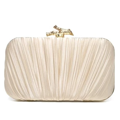  Carteras clutch para mujer noche/boda elegante bolso tejido champán dorado-satinado Foto 1 de 4