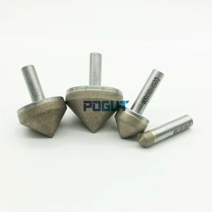 Punta per trapano smussatore cono diamantato per rettifica vetro marmo foro Arris - Foto 1 di 3