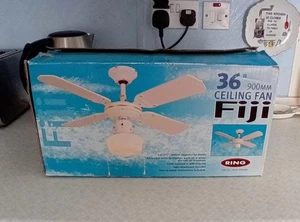 Ring 36" Ceiling Fan and light with Wood Blades . - Picture 1 of 4