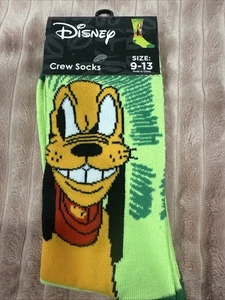 Disney Pluto Neuheit Crew-Socken Erwachsene Größe 9-13 neu mit Etikett - Bild 1 von 3