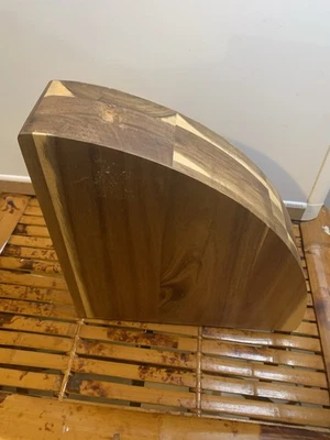 Marcellin Acacia Wood Double Sided Magnetic Knife Block 10x10 Quarter Round - Image 1 of 4