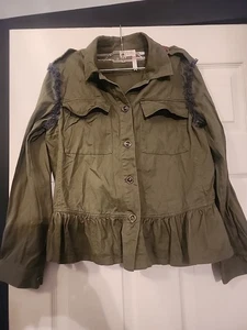 Matilda Jane Moments With You  Olive Jacket Size 16 Euc - Picture 1 of 4