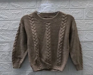 New Blanc Cabled Crew Sweater Size 6 - Picture 1 of 4