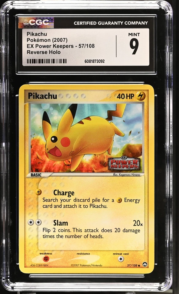 CGC 9 MINT Pikachu EX Power Keepers 57/108 Reverse Holo STAMPED Pokemon Card - Image 1 of 2