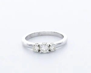 0.4CT Certified Natural Diamond J/SI1 Round Cut 14K Gold Classic Engagement Ring - Picture 1 of 4